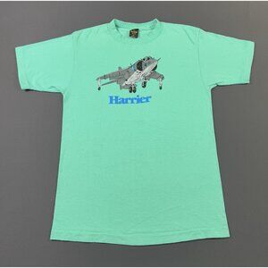 Rare Vintage 80s Anvil Harrier Jump Jet Art Graphic Single Stitch Shirt Medium T